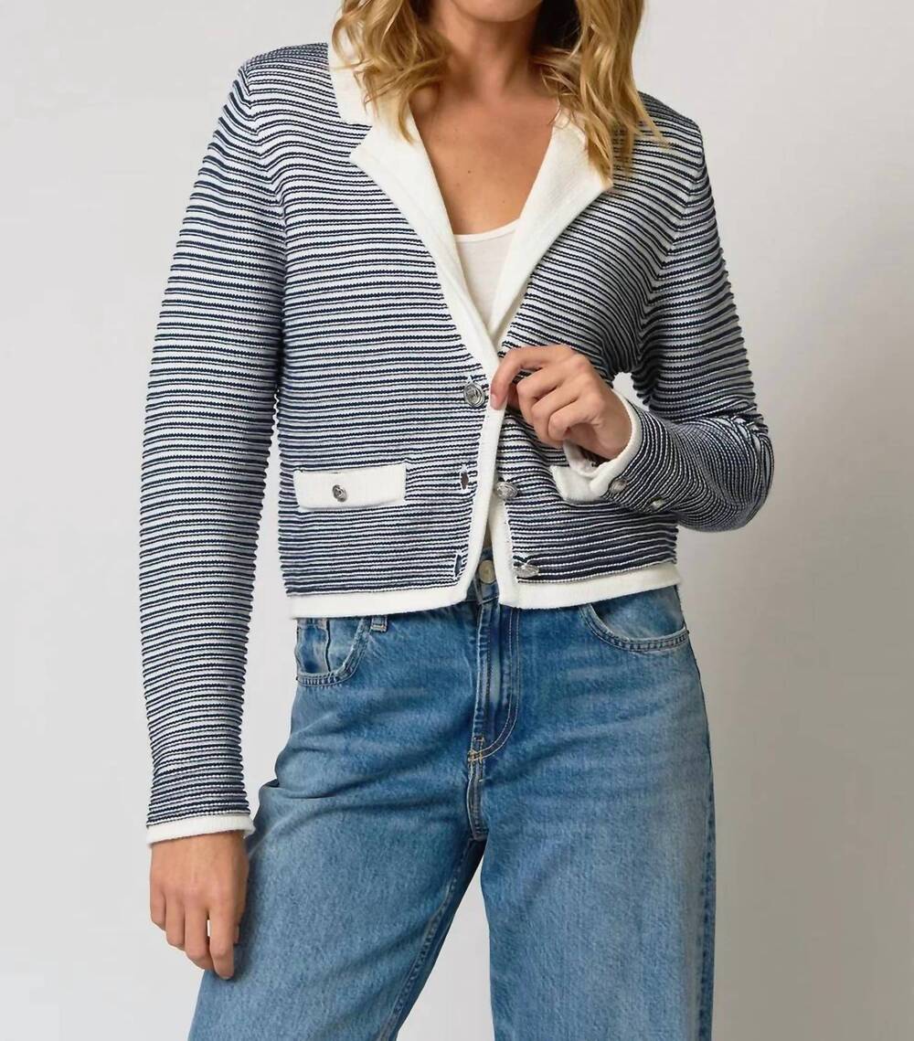 NEW CENTRAL PARK WEST coen blazer jacket in navy stripe